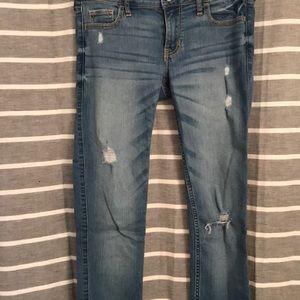 HCO lightly distressed medium light wash skinny